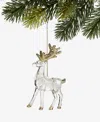 Holiday Lane Iced Delight Clear And Gold Deer Ornament, Macy's Exclusive In Transparent