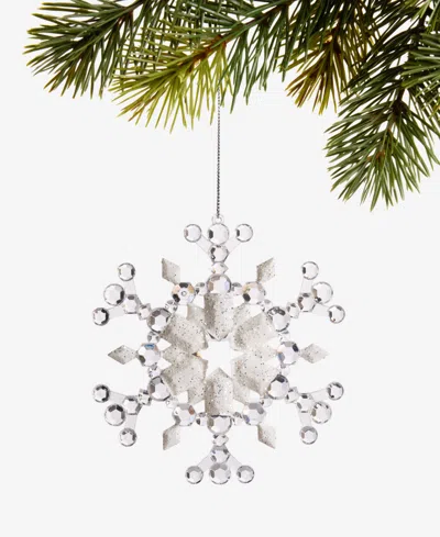 Holiday Lane Iced Delight Gem Snowflake Ornament, Macy's Exclusive In Transparent