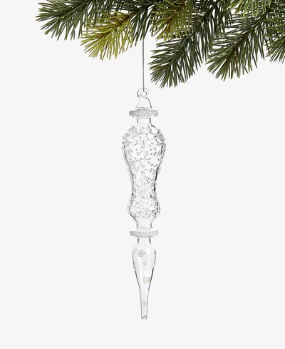 Holiday Lane Iced Delight Glass Finial Ornament, Macy's Exclusive In Transparent