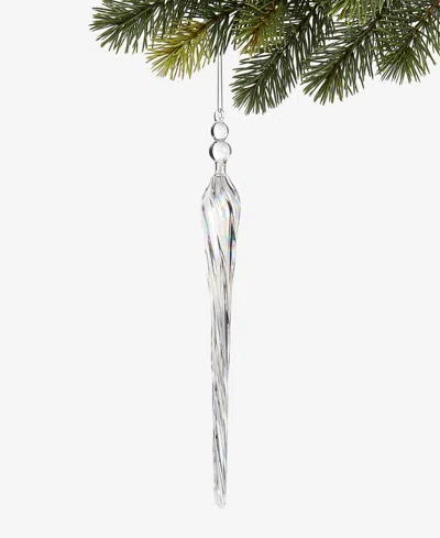 Holiday Lane Iced Delight Glass Finial Ornament, Macy's Exclusive In Transparent
