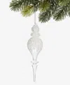 Holiday Lane Iced Delight Glass Frosted Finial Ornament, Macy's Exclusive In Transparent