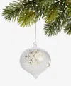 Holiday Lane Iced Delight Glass Snowflake Onion Ornament, Macy's Exclusive In Transparent