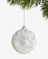 Holiday Lane Iced Delight Glitter Beaded Snowball Ornament, Macy's Exclusive In Transparent