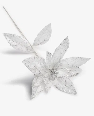 Holiday Lane Jeweled Classics Flower Pick Ornament, Macy's Exclusive In White