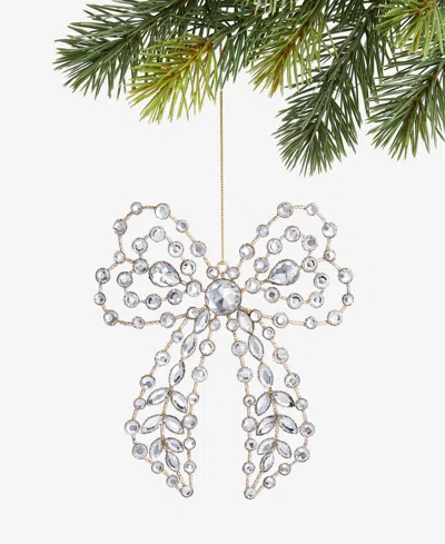 Holiday Lane Jeweled Classics Gem Bow Ornament, Macy's Exclusive In Transparent