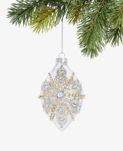 Holiday Lane Jeweled Classics Glass Drop Ornament, Macy's Exclusive In Transparent