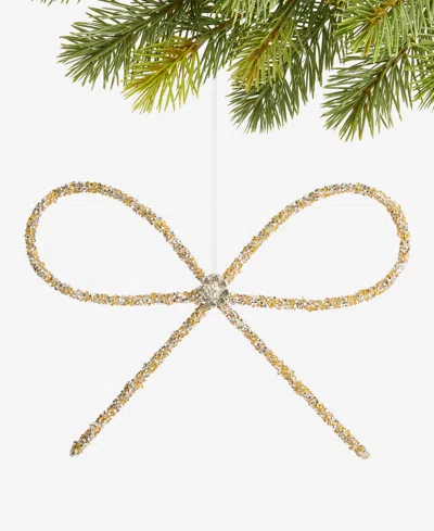 Holiday Lane Jeweled Classics Glitter Bow Ornament, Macy's Exclusive In Transparent