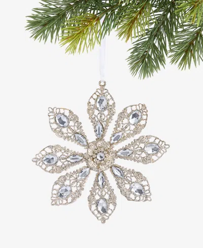 Holiday Lane Jeweled Classics Iron Snowflake Ornament, Macy's Exclusive In Transparent