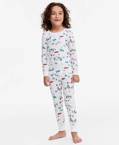 Holiday Lane Kids 5-14 Santas Snug-fit Pajama Set, Macy's Exclusive In Multi