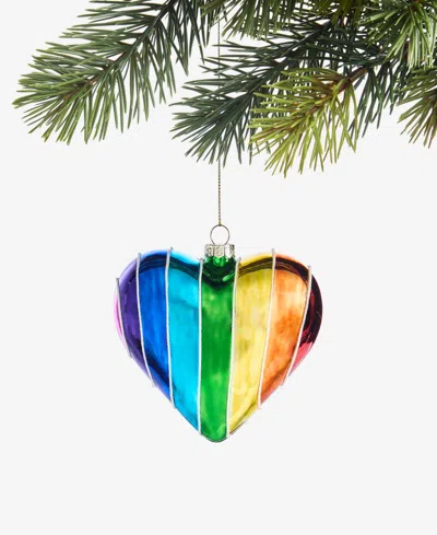 Holiday Lane Love Is Love Rainbow Heart Ornament, Macy's Exclusive In Transparent