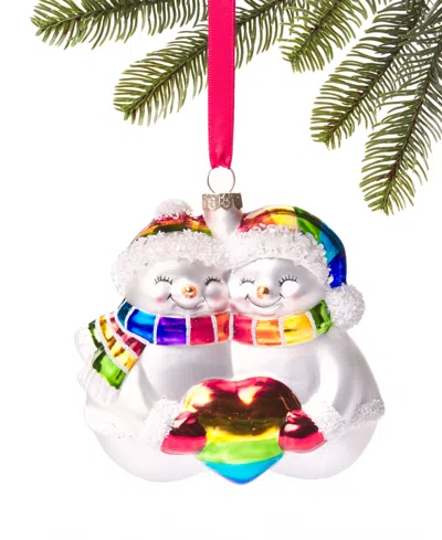 Holiday Lane Love Is Love Rainbow Snowman Couple Ornament, Exclusively At Macy's In No Color