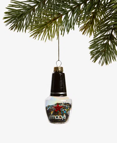 Holiday Lane Macy's Glass Glitter Nail Polish Ornament, Macy's Exclusive In Transparent