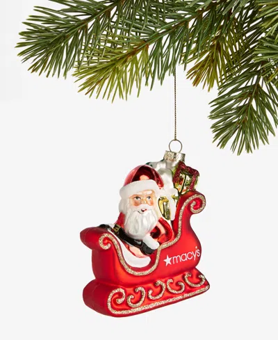 Holiday Lane Macy's Glass Santa's Sleigh Ornament, Macy's Exclusive In Transparent