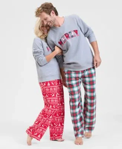 Holiday Lane Men Womens Merry Sweater Fleece Pajama Pants Macys Exclusive In Merry Plaid
