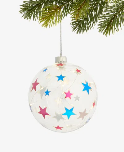 Holiday Lane Merry Magic Light Up Star Ball Ornament, Macy's Exclusive In Transparent