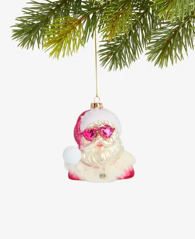 Holiday Lane Merry Magic Pink Heart Sunglasses Santa Ornament, Macy's Exclusive In Neutral