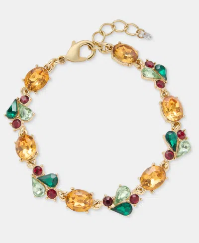 Holiday Lane Mistletoe Gold-tone Flex Bracelet, Macy's Exclusive