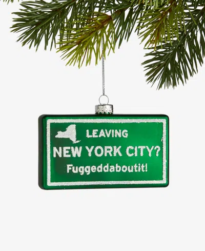 Holiday Lane New York City 2025 Glass Road Sign Ornament, Macy's Exclusive In Transparent