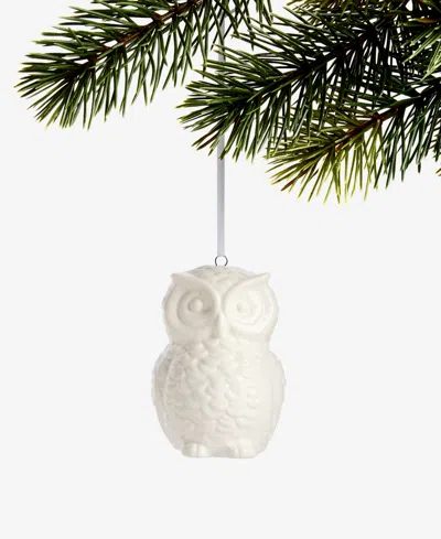 Holiday Lane Nordic Wonderland Ceramic Owl Ornament, Macy's Exclusive In Transparent