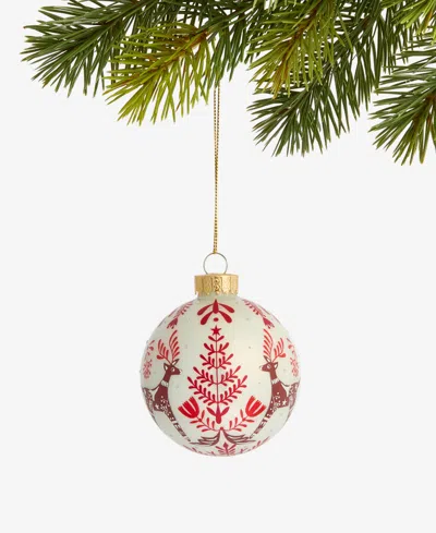 Holiday Lane Nordic Wonderland Glass Ball Ornament, Macy's Exclusive In Transparent
