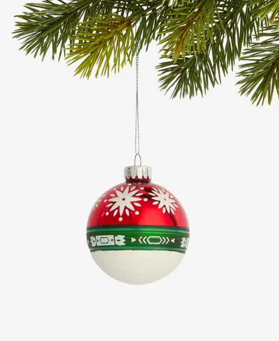 Holiday Lane Nordic Wonderland Glass Ball Ornament, Macy's Exclusive In Transparent