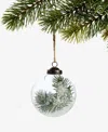 Holiday Lane Nordic Wonderland Glass Ball With Pine Ornament, Macy's Exclusive In Transparent