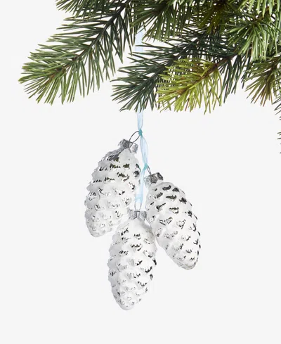 Holiday Lane Nordic Wonderland Pinecone Cluster Ornament, Macy's Exclusive In Transparent