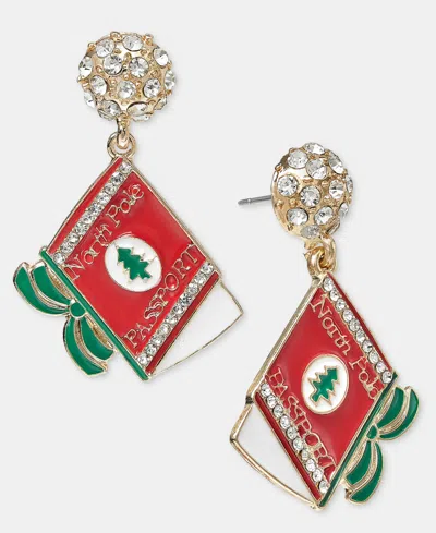 Holiday Lane North Pole Passport Drop Earrings, Macy's Exclusive In Multi