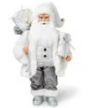 Holiday Lane Northern Holiday White Caucasian 18" Santa With Gift Box In No Color