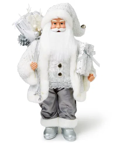 Holiday Lane Northern Holiday White Caucasian 18" Santa With Gift Box In No Color