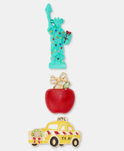 Holiday Lane Nyc Holiday Pins, Set Of Three, Macy's Exclusive In Multi