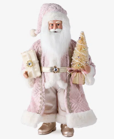 Holiday Lane Opulence Caucasian Santa With Gold Gifts, Macy's Exclusive In Multi