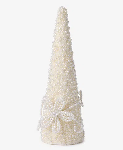 Holiday Lane Opulence Faux Pearl Bead Tree, Macy's Exclusive In Neutral