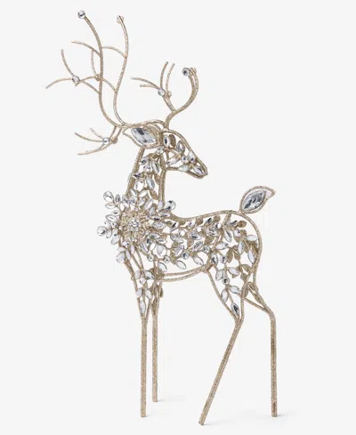 Holiday Lane Opulence Iron And Gem Deer Figurine, Macy's Exclusive In Multi