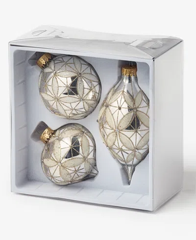 Holiday Lane Opulence Mixed Glass Ornaments, Set Of 3, Macy's Exclusive In No Color