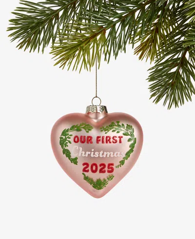 Holiday Lane Our First Christmas 2025 Glass Heart Ornament, Macy's Exclusive In Transparent