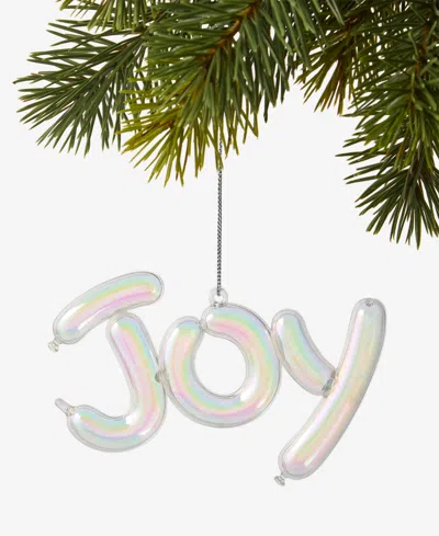 Holiday Lane Pastel Shine Iridescent Joy Ornament, Macy's Exclusive In Transparent