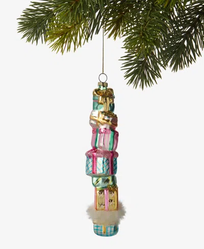 Holiday Lane Pastel Shine Rainbow Gift Box Stack Ornament, Macy's Exclusive In Transparent