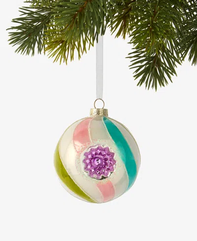Holiday Lane Pastel Shine Rainbow Reflector Ball Ornament, Macy's Exclusive In Multi