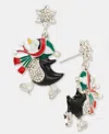 Holiday Lane Pave & Imitation Pearl Penguin Drop Earrings, Macy's Exclusive In Multi