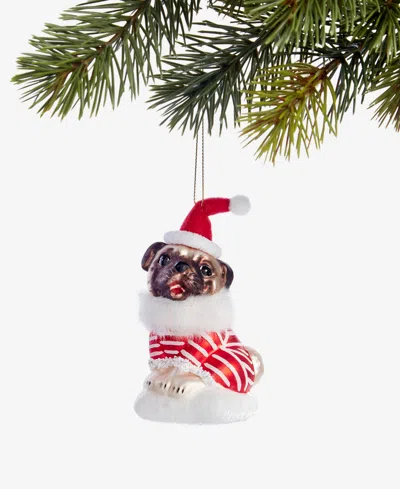 Holiday Lane Pets Santa Pug Ornament, Macy's Exclusive In Transparent