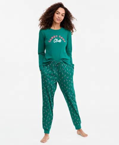 Holiday Lane Plus Size Halloween Cotton Matching Family Pajamas Set, Created For Macy's In Candy Canes