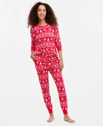 Holiday Lane Plus Size Halloween Cotton Matching Family Pajamas Set, Created For Macy's In Deer Fairisle