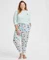Holiday Lane Plus Size Winter Holiday Cotton Pajama Set, Macy's Exclusive In Blue
