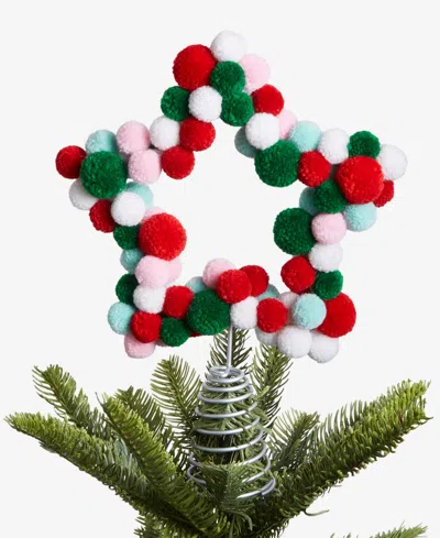Holiday Lane Pom Pom Star Tree Topper, Macy's Exclusive In Transparent