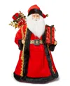 Holiday Lane Royal Holiday Red And Black Caucasian 18" Santa, Created For Macy's In No Color