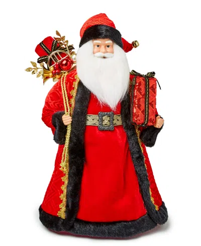 Holiday Lane Royal Holiday Red And Black Caucasian 18" Santa, Created For Macy's In No Color