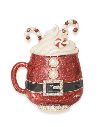 Holiday Lane Santa Mug Pin, Created For Macy's In Multi