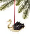 Holiday Lane Shine Bright Black & Gold Swan Ornament, Exclusively At Macy's In No Color