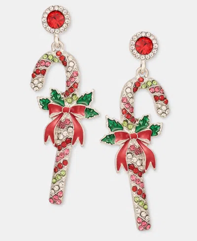 Holiday Lane Sparkly Candy Cane Holiday Drop Earrings, Macy's Exclusive In Multi